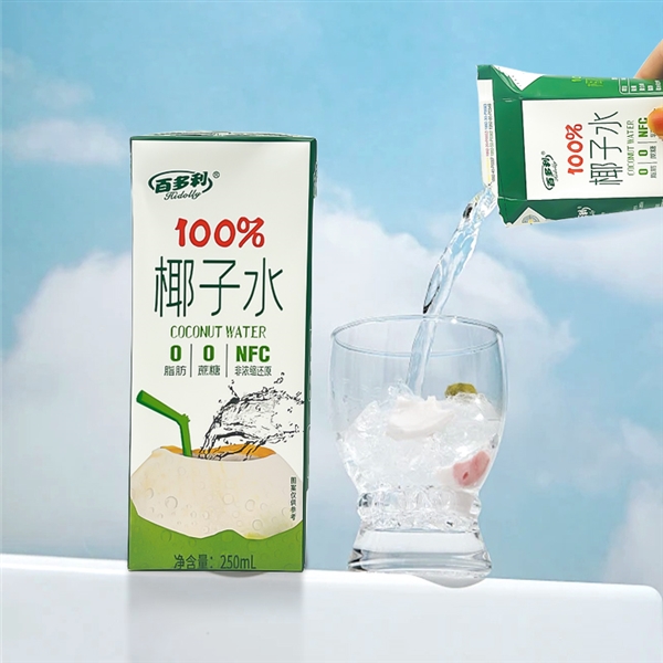 配料只有椰子水：NFC百多利100%椰子水1.59元/盒新低